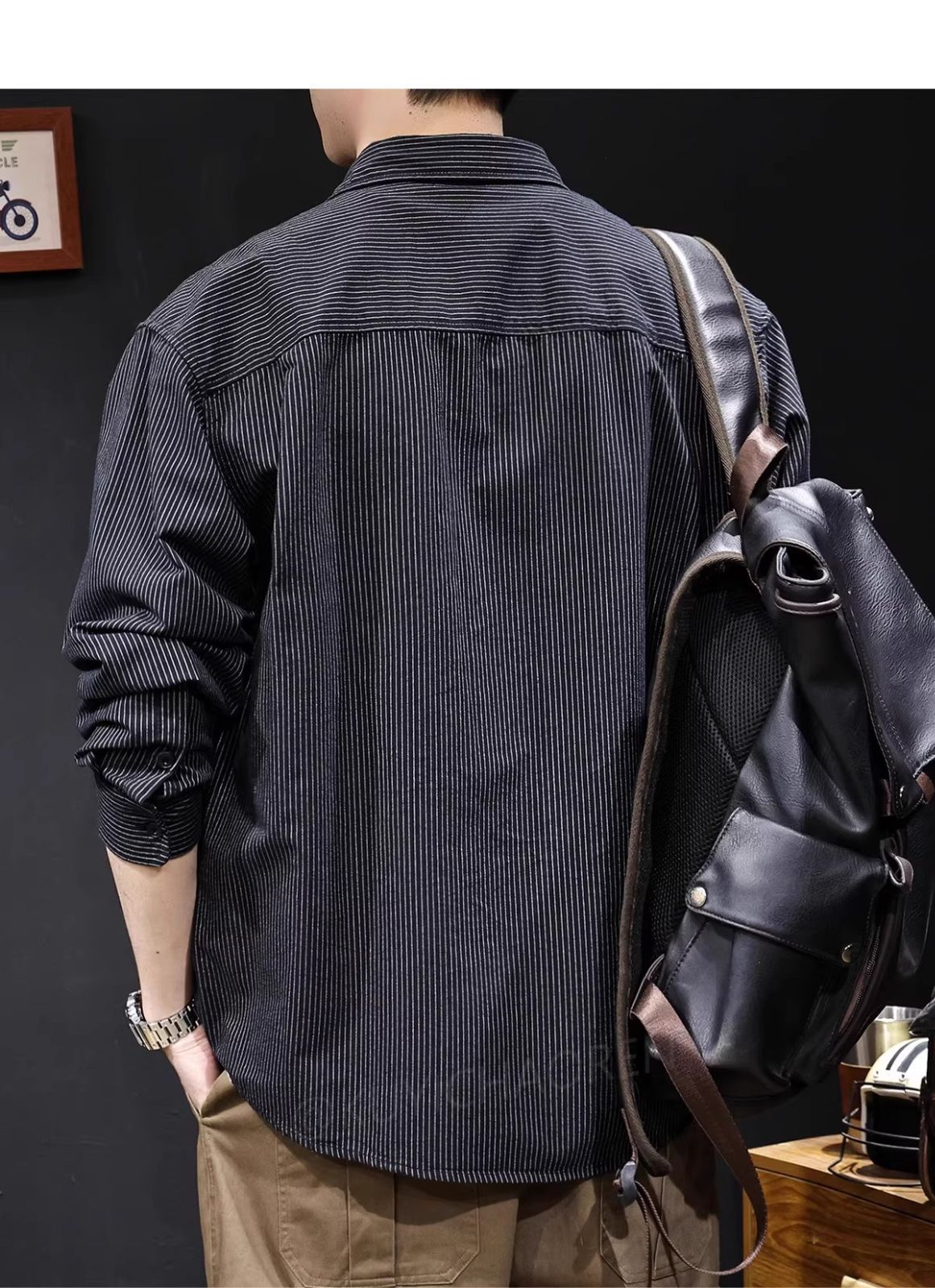 メンズストライプシャツ