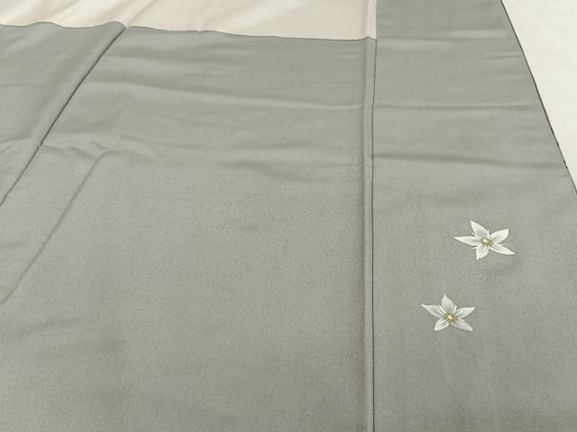 平和屋着物▽訪問着 単衣 紬地 風景花文 正絹 逸品 AABC1229jh