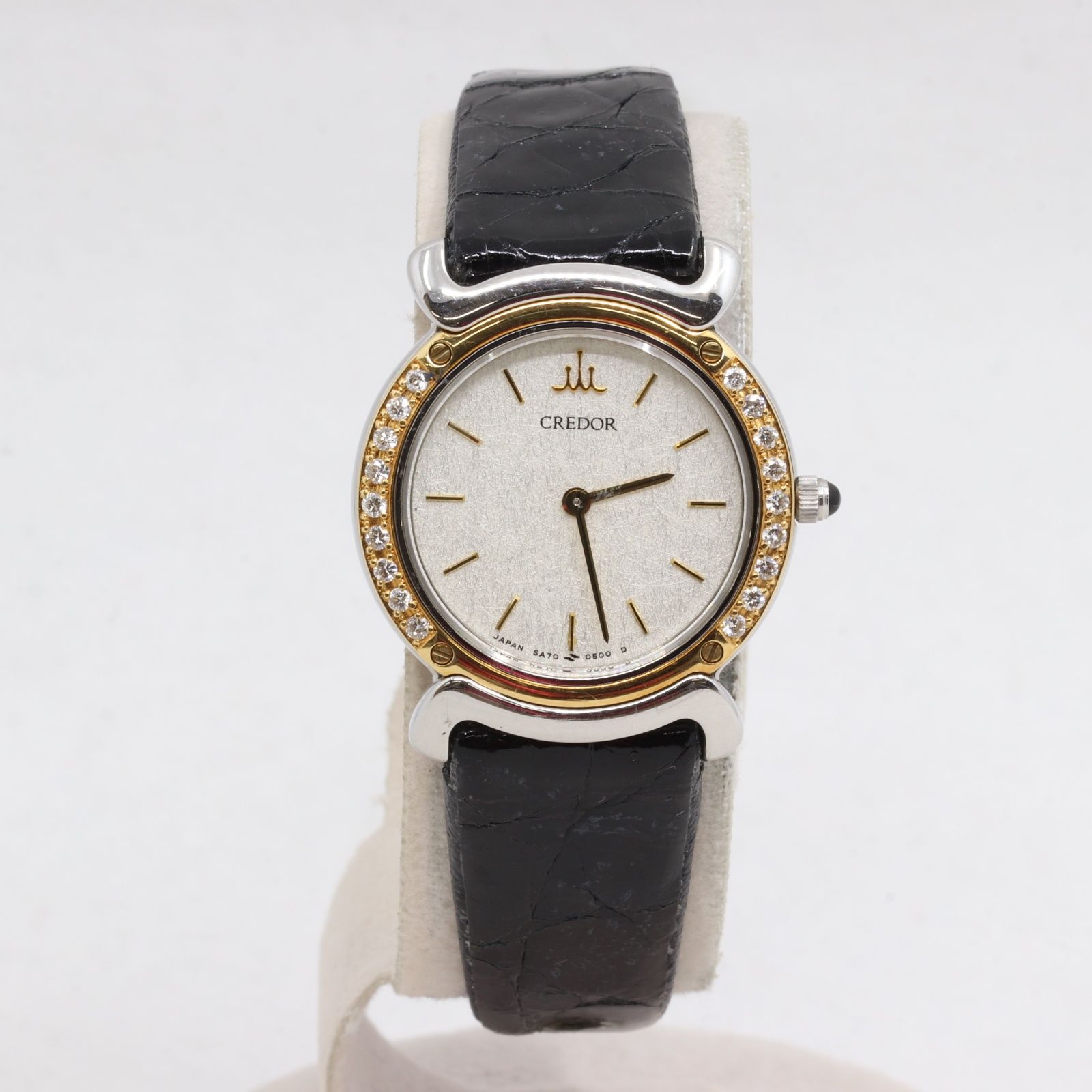 ITKY4X7MS0YS SEIKO セイコー クレドール ダイヤベゼル 18KTYG×SS QZ レディース 5A70-0290 腕時計 保証書付