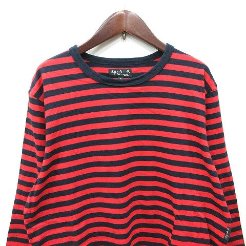 アニエスベー agnes b. Tシャツ カットソー ボーダー 長袖 3 M