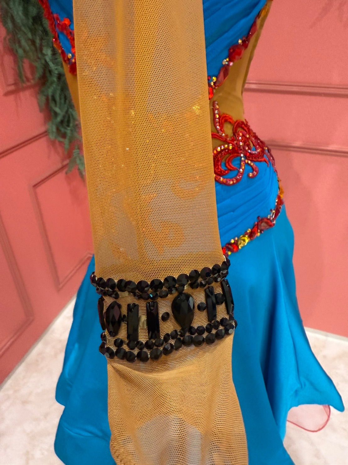 社交ダンス gentil ジャンティ ラテンドレス ブルー サイズS LLC-HASEGAWATOSO_COM