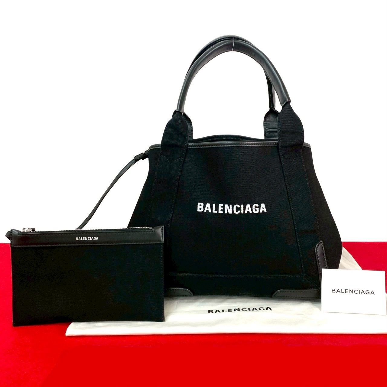 ほぼ未使用 袋付き BALENCIAGA バレンシアガ ネイビー カバス 