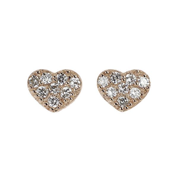 ポンテヴェキオ ハートピアス ダイヤ 18K ポンテヴェキオ K18PG ダイヤモンド ピアス 0.14ct ハート