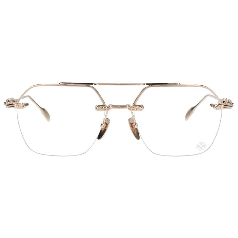 クロムハーツ INIT ダブルブリッジクリアフレーム眼鏡 メンズ 