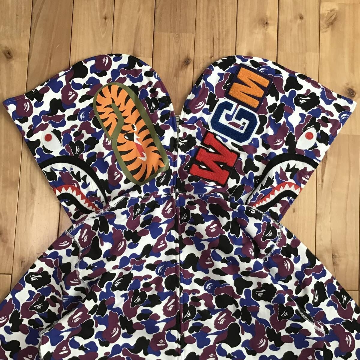 APE BAPE Separate Shark Hoodie シャークパーカー A BATHING APE パーカー ABC CAMO SEPARATE SHARK FULL ZIP
