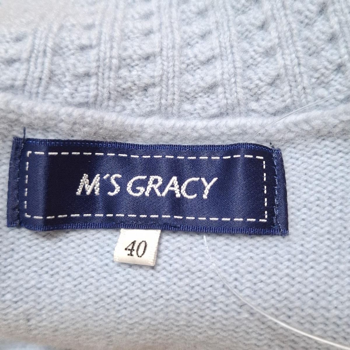 M&#39;S GRACY - M&#39;S GRACY(エムズグレイシー) 長袖セーター サイズ40 M レディース - グレー ハイネック/リボン M'S GRACY(エムズグレイシー) 長袖セーター サイズ40 M