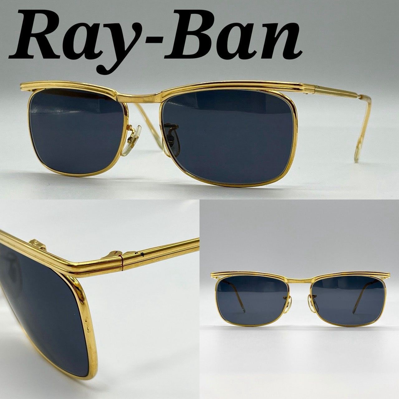 レイバン サングラス 金属素材 ゴールド ブルーグレー 激レア 希少 71010 レイバン サングラス 金属素材 ゴールド ブルーグレー 激レア 希少