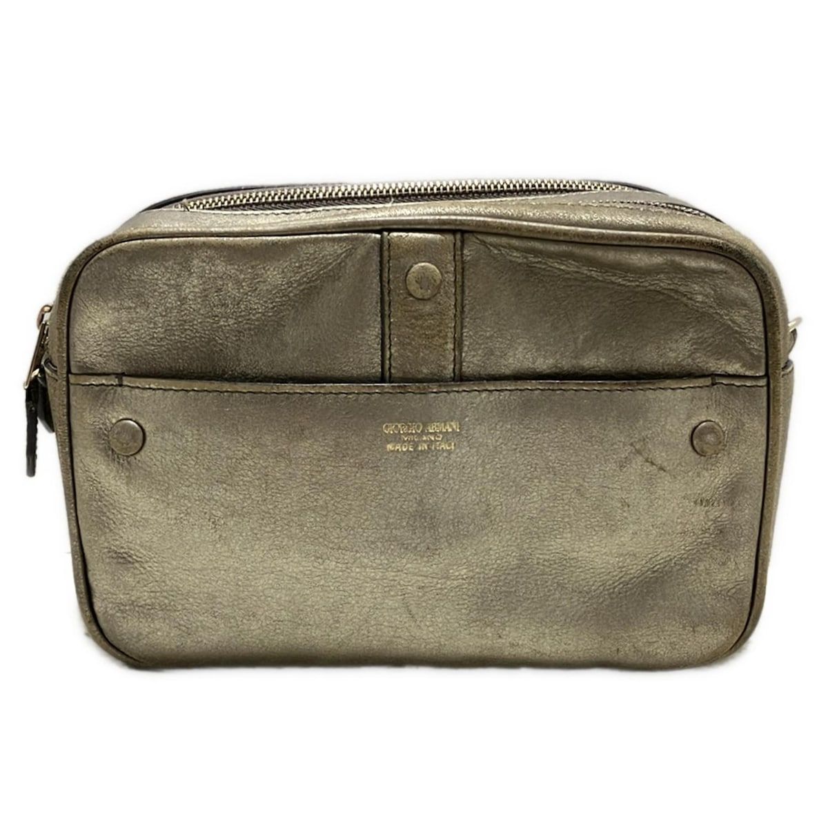 GIORGIOARMANI ジョルジオアルマーニ ショルダーバッグ - ゴールド レザー