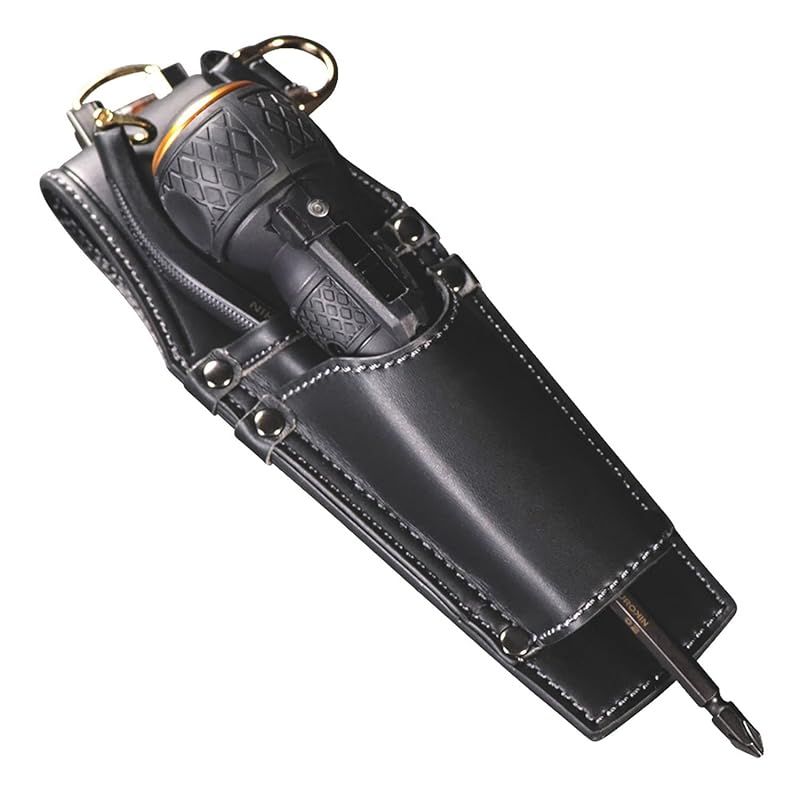 フジ矢 ニッパ 電ドラホルダー 黒金 LIGHT PU LEATHER SERIES AH-32BG 1