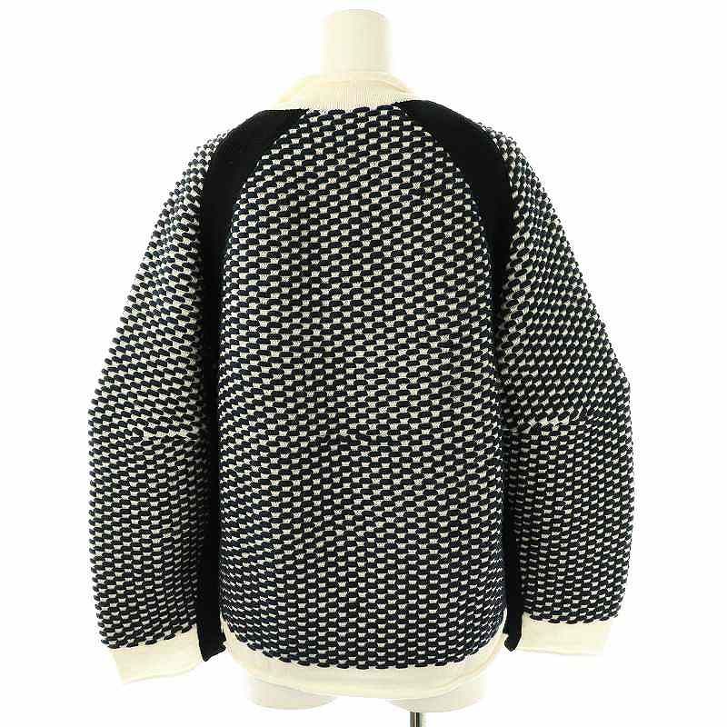 サカイラック sacai luck ジャガードポップコーンニット セーター ウール混 2 紺 白 /MI ■OS レディース サカイラック sacai luck ジャガードポップコーンニット