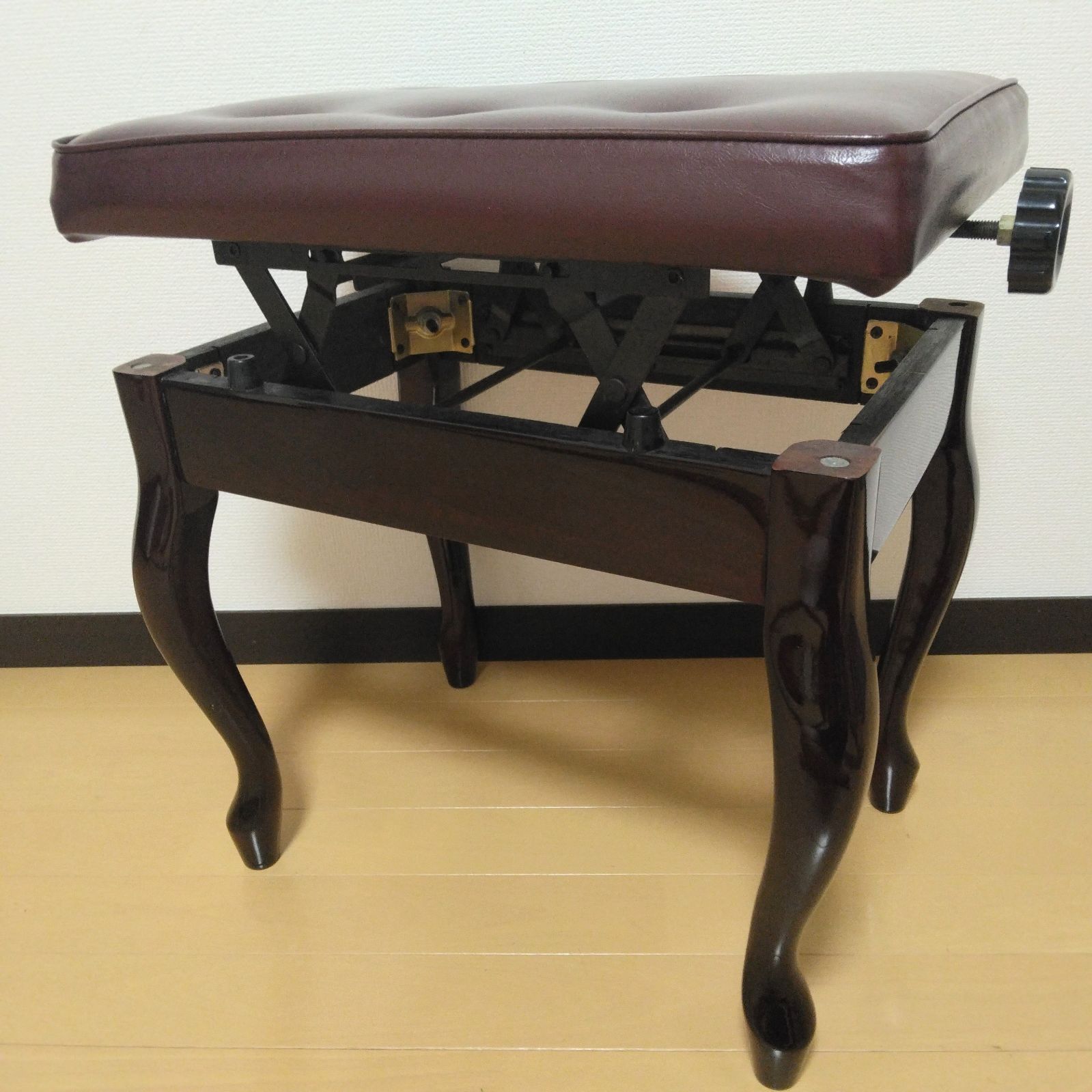 ピアノ椅子 スツール 猫脚 54×33×高さ45〜51cm 無段階昇降 収納付き ピアノ椅子 無段階高さ調節 猫足 猫脚 マホガニー系 - メルカリ
