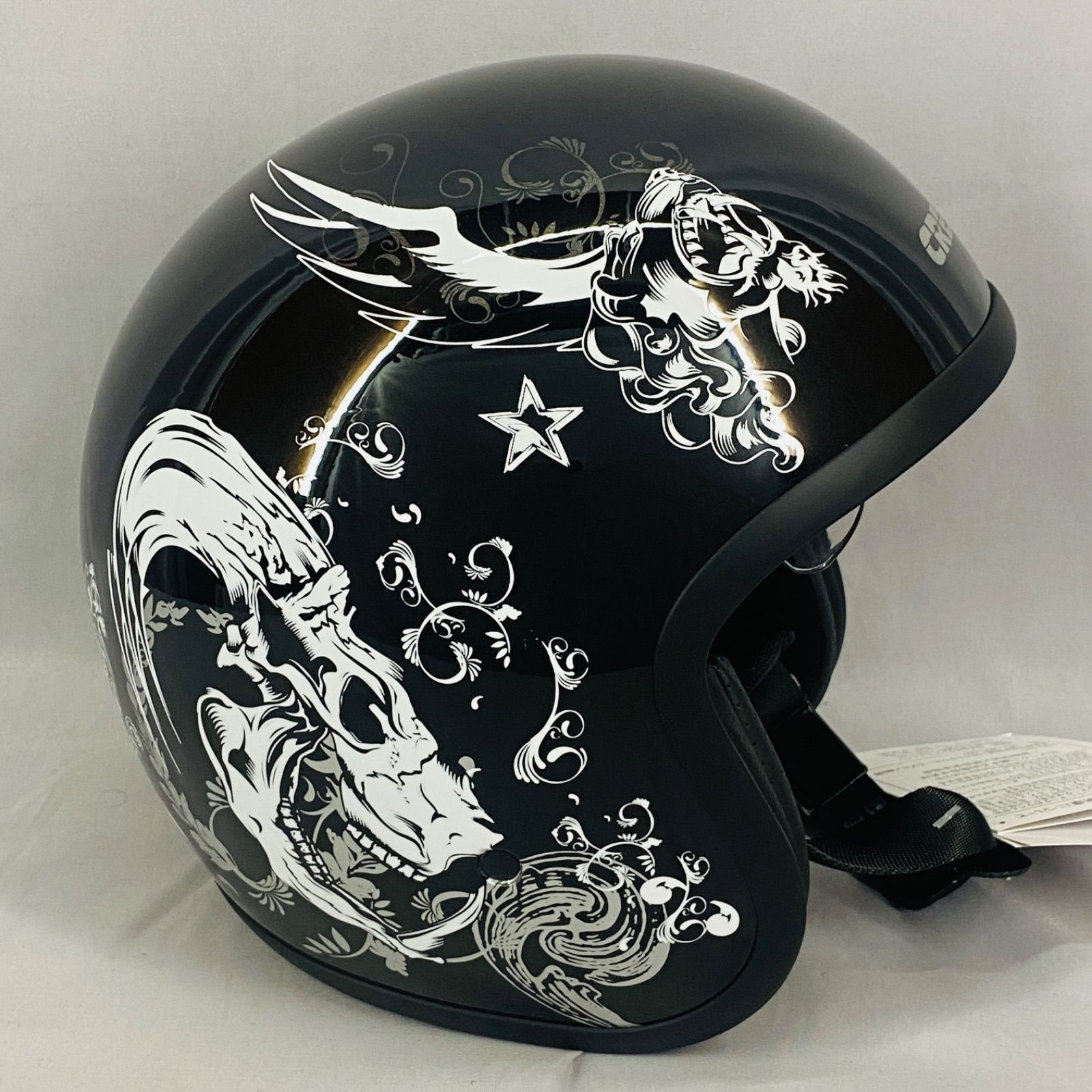 未使用 CREST CHROME.J クレスト ジェットヘルメット ブラック
