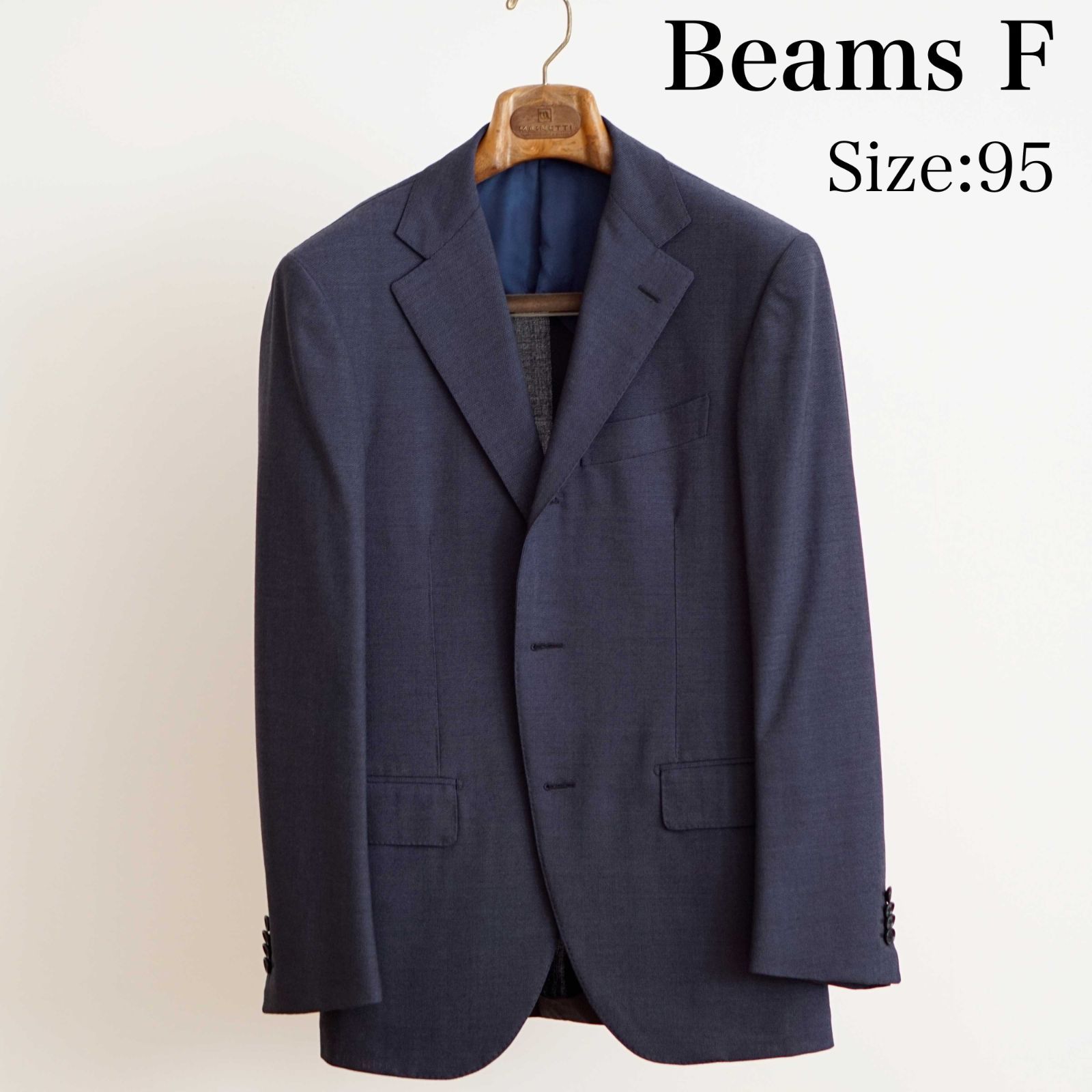 美品】BEAMS F(ビームス・F) 3ボタン スーツ SIZE:95 Col:ネイビー