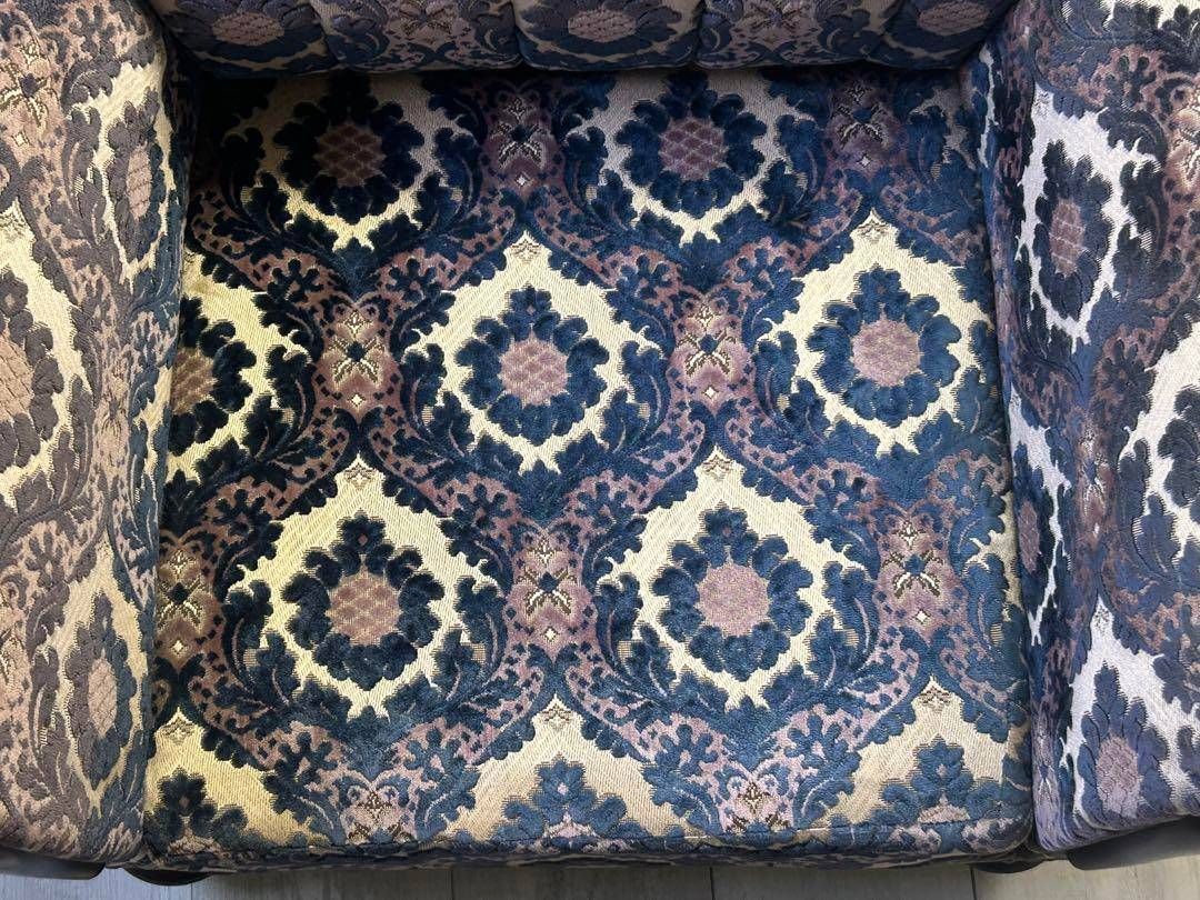 アンティーク ヴィンテージ 金華山織 王宮家具 ソファ 一人用