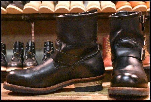 【7.5D 良品 09年】レッドウィング 2976 ショート エンジニア 黒 ブラッククローム スチールトゥ ブーツ redwing HOPESMORE【EJ589】