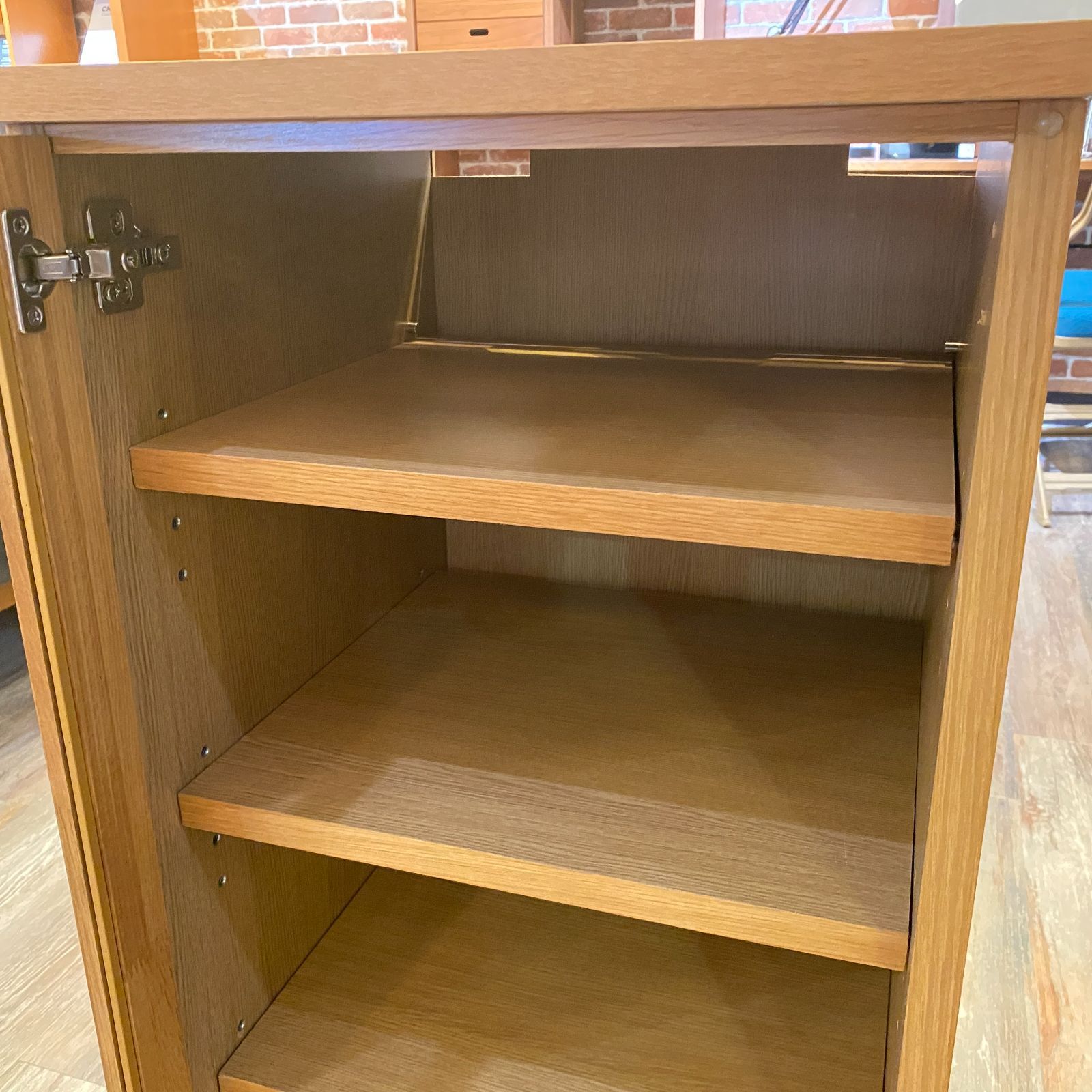 D-11021 美品 MUJI 無印良品 ガラスキャビネット オーク リビング収納