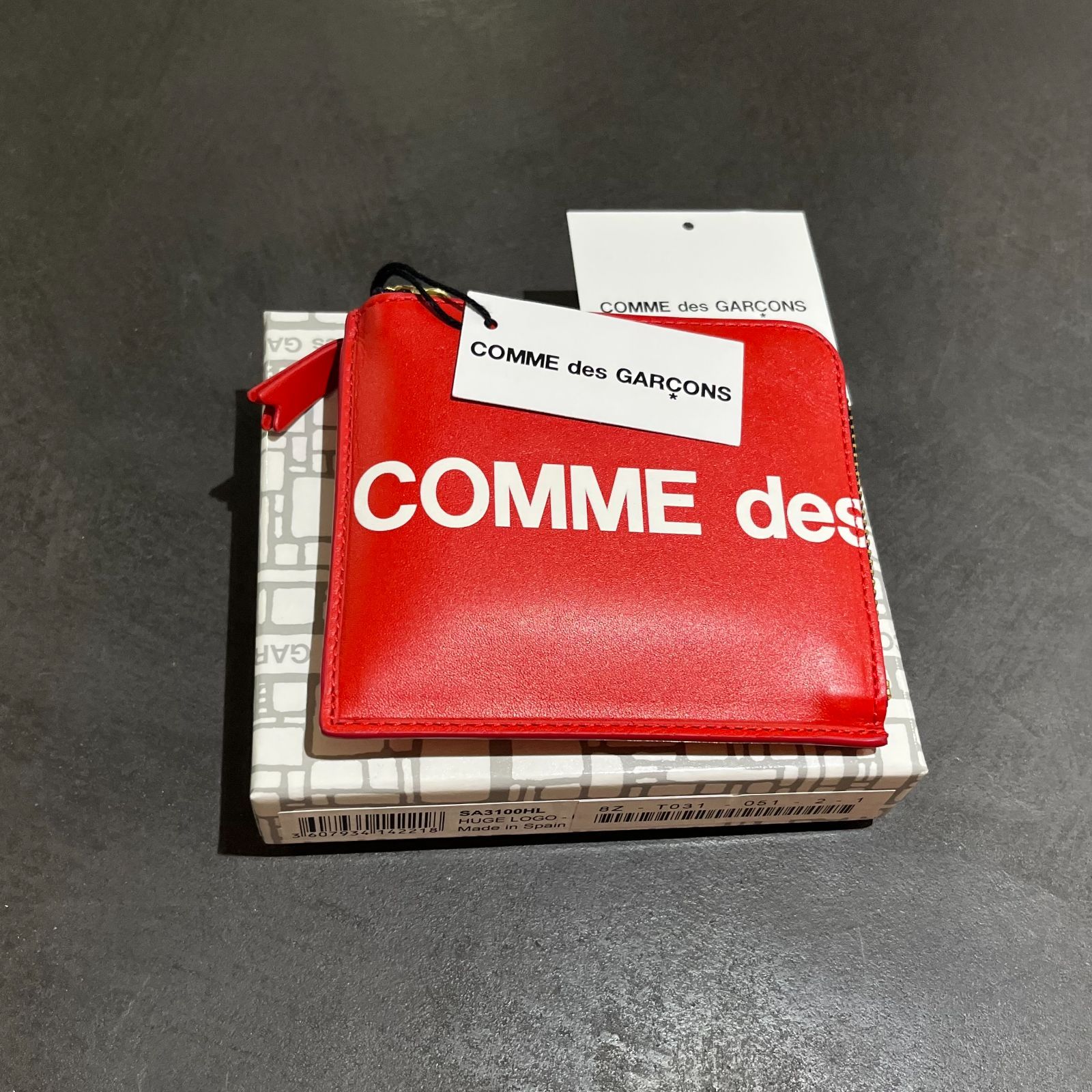 定価18150円 新品 COMME des GARCONS ロゴ レザー ウォレット 財布