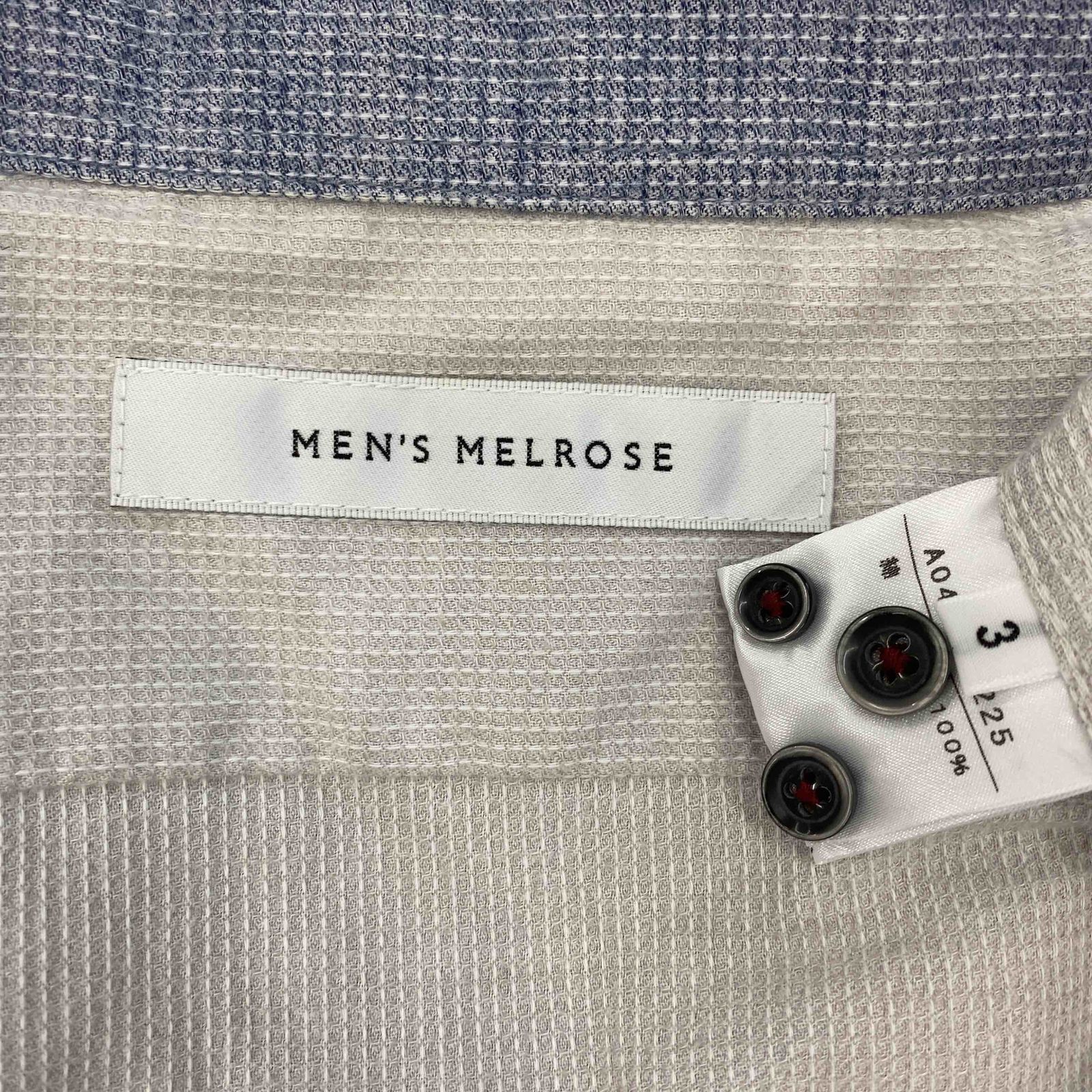 MEN’S MELROSE メンズメルローズ メンズ 長袖シャツ ライトグレー ボタンダウン