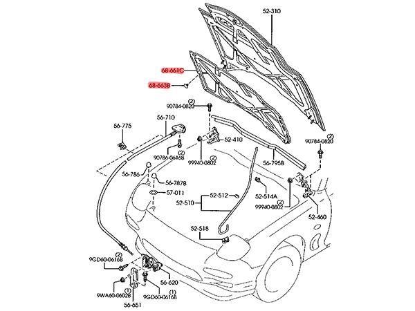MAZDA RX-7 FD3S ボンネット インシュレーター ファスナー付き RX7 