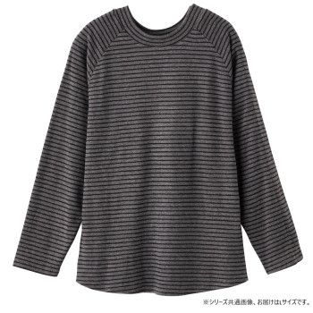 ケアファッション 袖開きワンタッチテープまえむきTシャツ(婦人) ブラック L 82065622