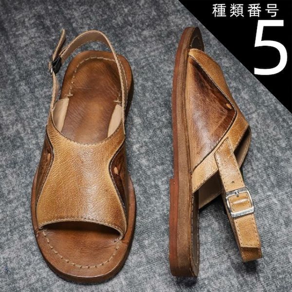 種類5 ブラック|24cm メンズ サンダル 本革 グラディエーターサンダル 2cm クラシック おしゃれ ブラック ダークブラウン ブラウン 柔らかい 蒸れない 夏 サマー おしゃれ 22cm 23cm 27.5cm 28cm