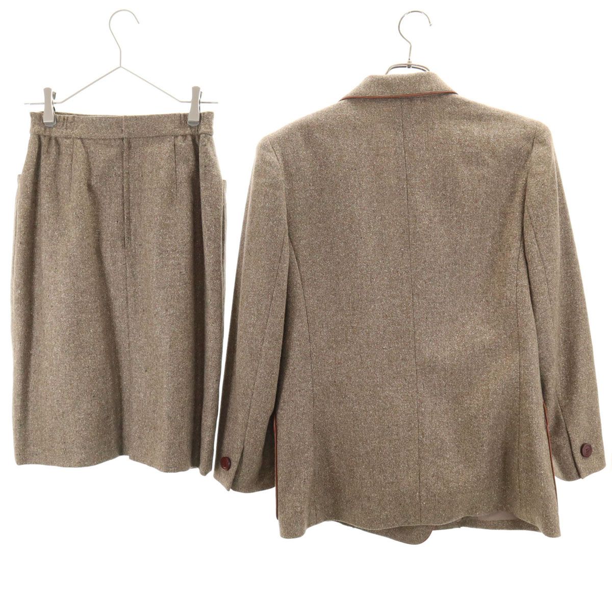 Christian Dior SPORTS クリスチャンディオールスポーツ 90s ツイード スカートスーツ 上下 セットアップ L アッシュブラウン レディース 古着