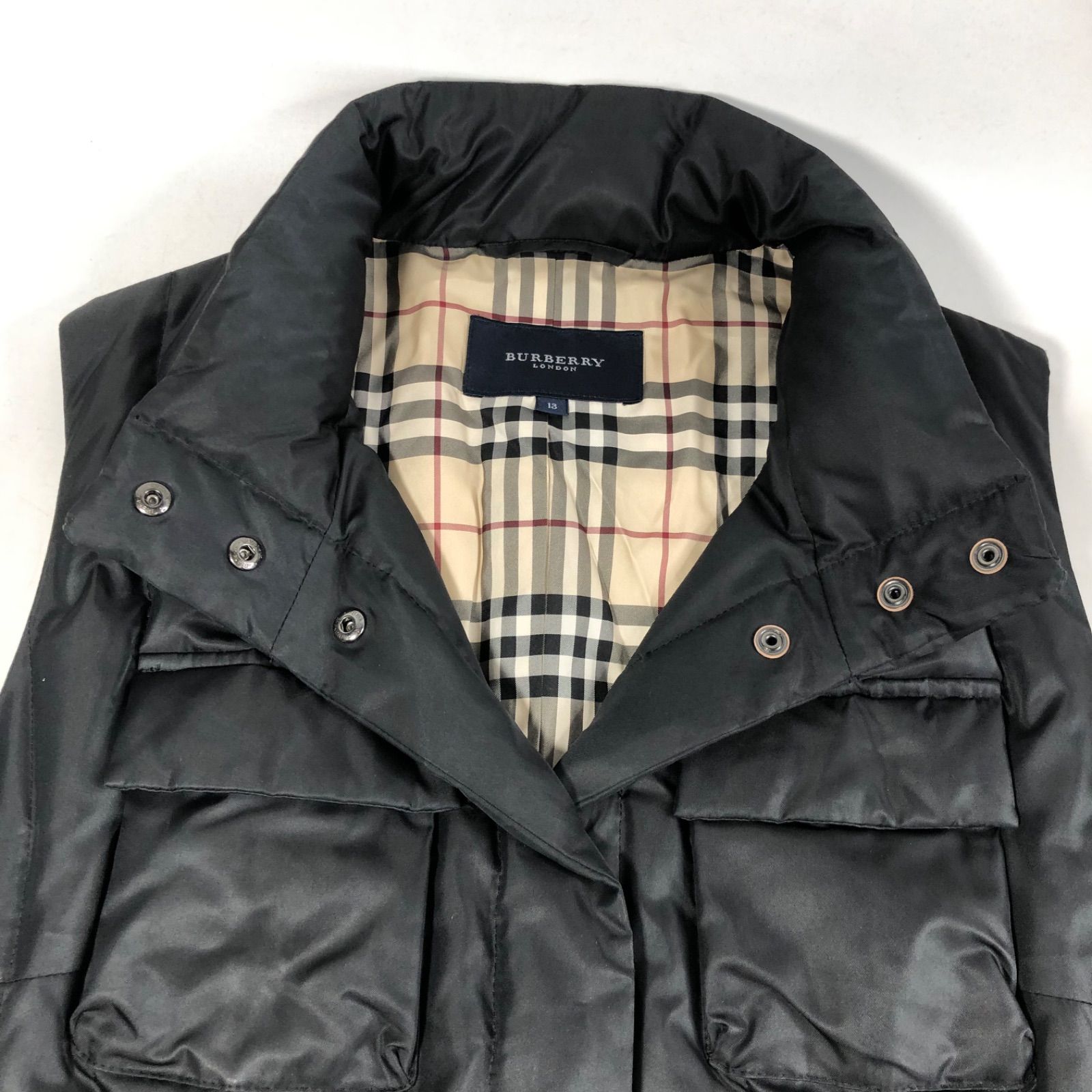 A1016-19-5 BURBERRY バーバリー ベスト アウター ジャケット ブラック 黒 13BR 身幅52cm 着丈58cm