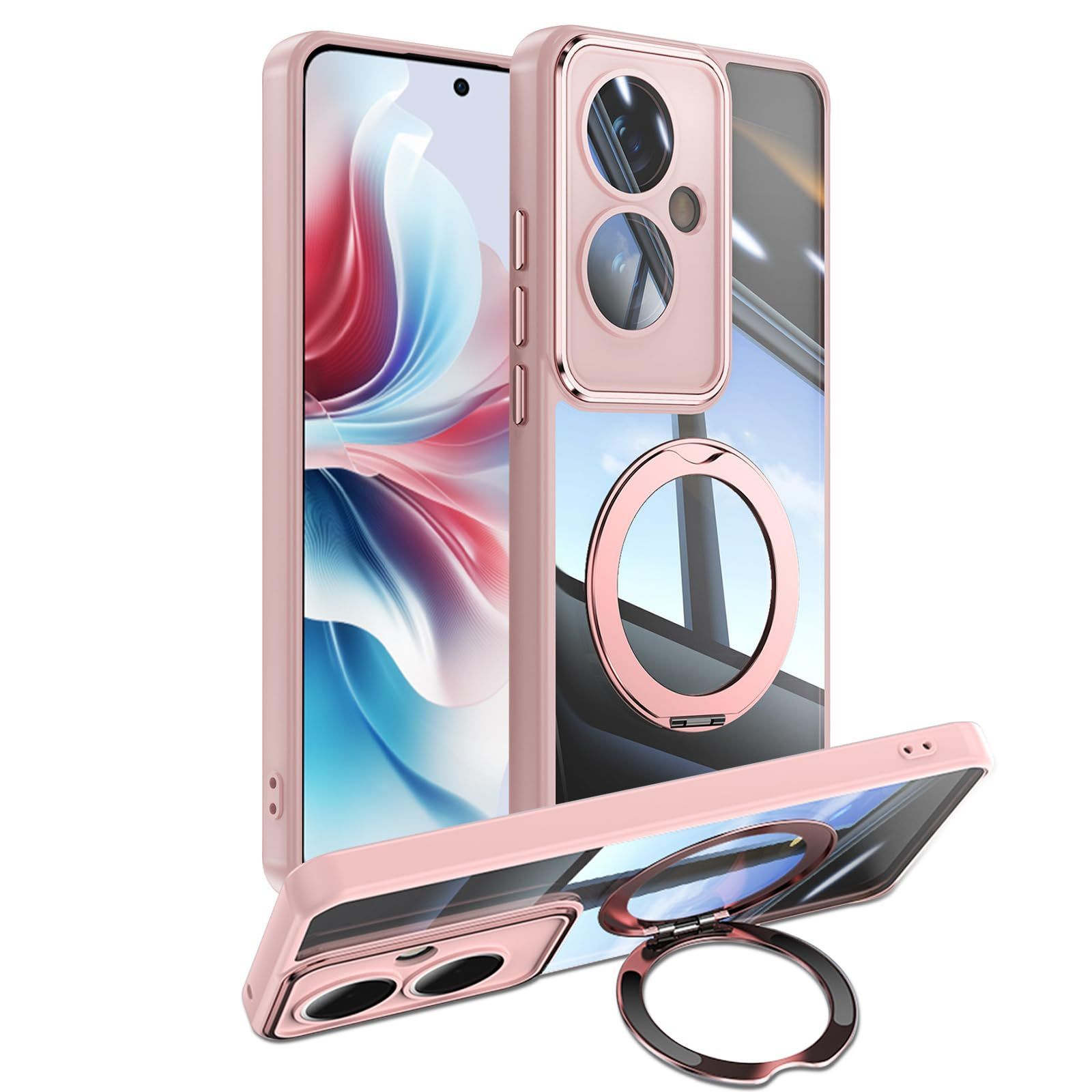 【新着商品】耐衝撃 軽量 擦り傷防止 携帯電話のレンズフィルム 強化された保護 落下防止 透明レンズフィルム保護機能付き スマホケース 車載ホルダー スマホケース スタンド機能 360回転 