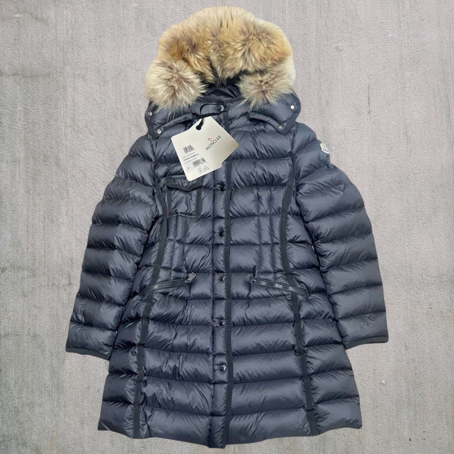 定価４０万円 MONCLER HERMIFUR Foxfur TG00～TG5 Navy Color