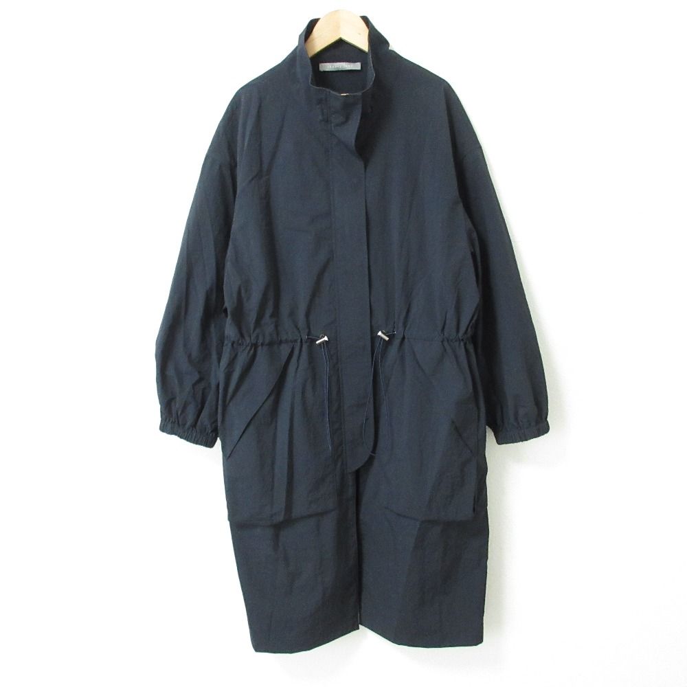 24SS theory luxe セオリーリュクス LIGTH TAFFETA FLINTZ ナイロン ロングコート サイズ38 ネイビー レディース 古着