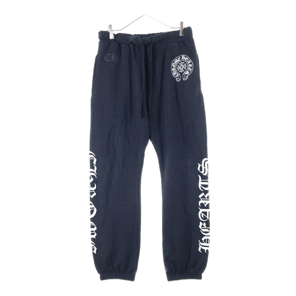 CHROME HEARTS クロムハーツ SWEAT PANTS サイドロゴ CHプラス総柄 スウェットロングパンツ ブラック