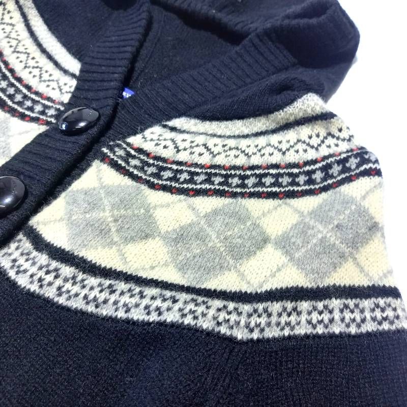 ✨新品タグ付き✨バーバリー ワンピース アーガイル柄 ニット ウール 4サイズ バーバリー ブルーレーベル ニットワンピース フード ウール