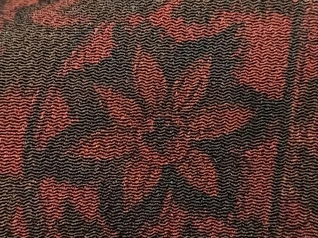 平和屋着物□上質な小紋 更紗花文 暈し染め 鬼しぼ縮緬 正絹
