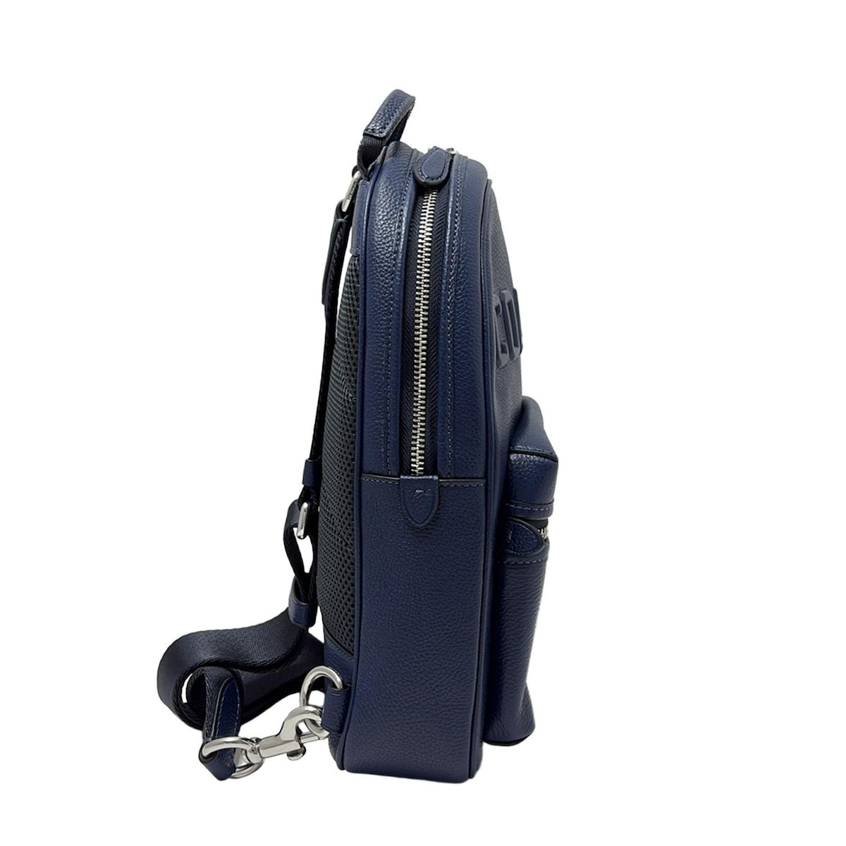 【美品】COACH コーチ　レザー リュック　ネイビー　巾着 COACH - コーチ レザーリュックサック バックパック ネイビーの