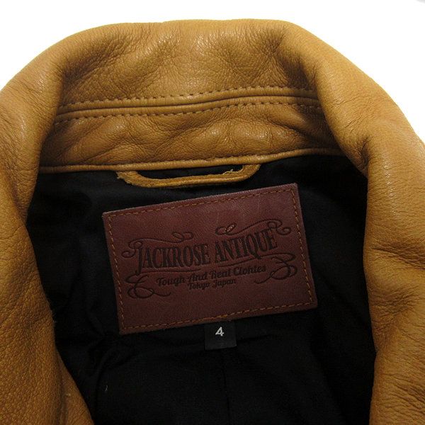 ジャックローズ JACKROSE ANTIQUE 山羊革 襟付き ヴィンテージ加工
