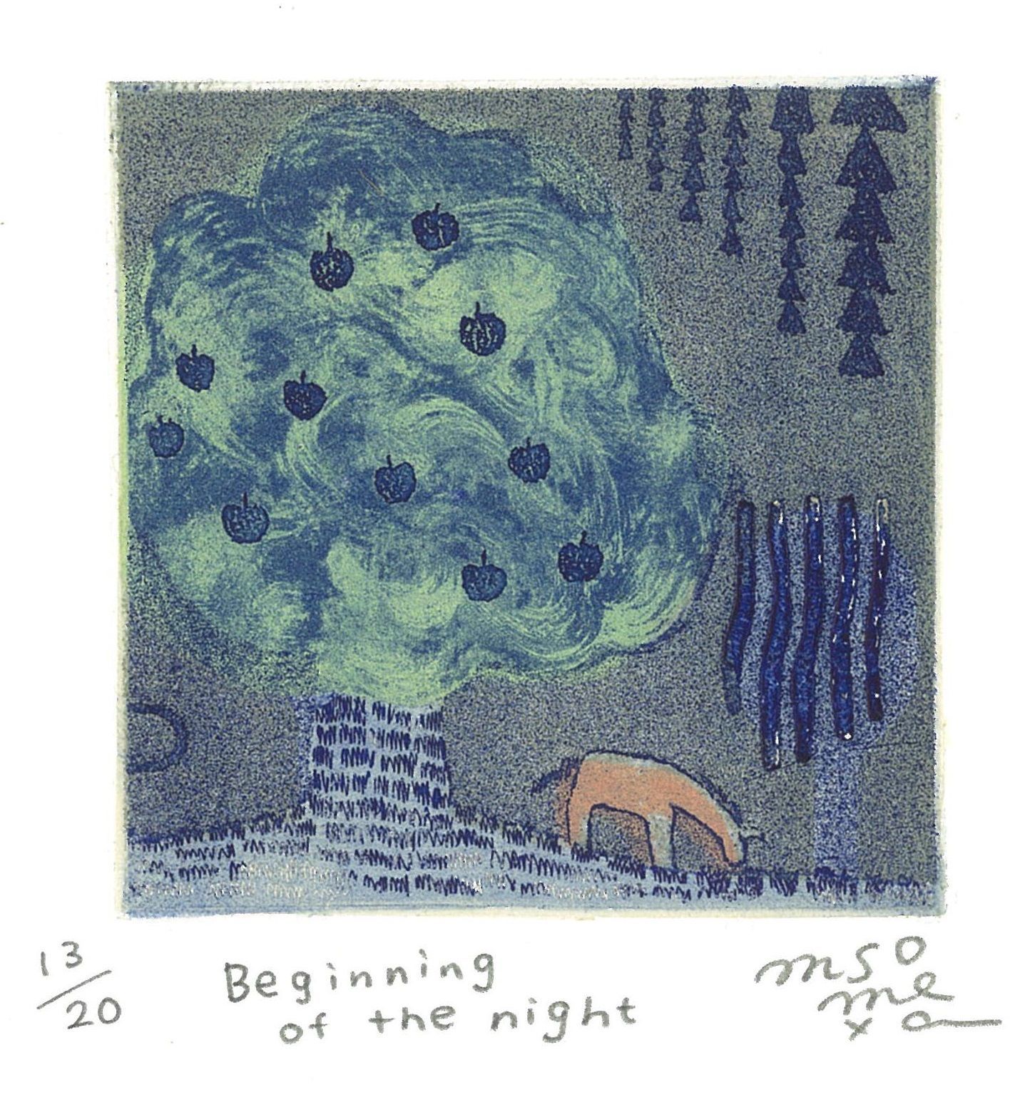 Beginning of the night ?版画家そめやまゆみ?銅版画作品