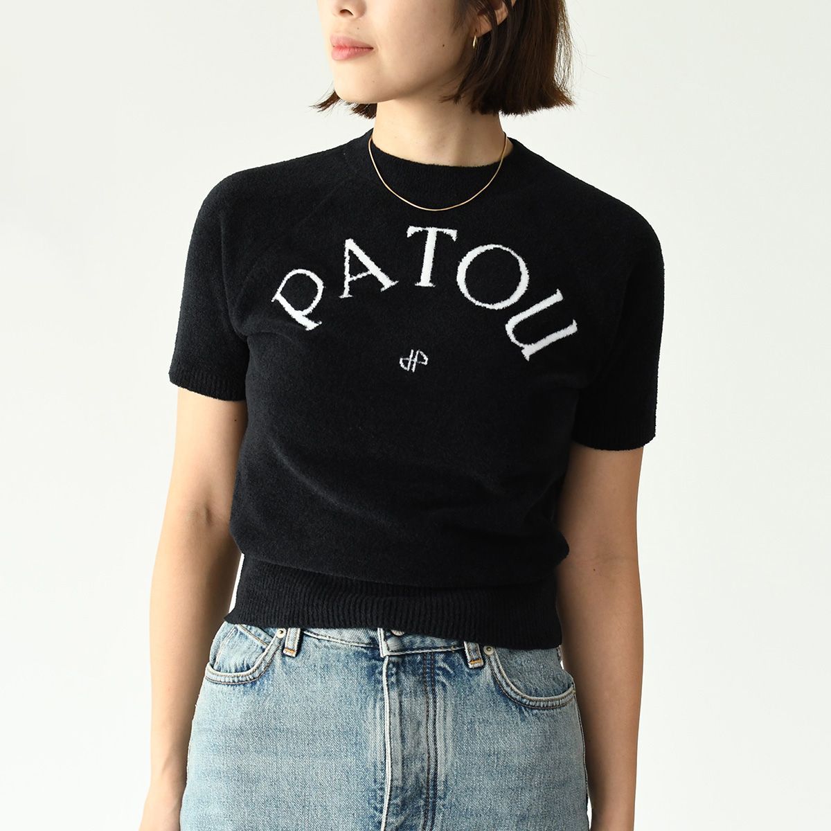 patou 半袖ニット PATOU パトゥ 半袖ニットセーター S ホワイト サマー