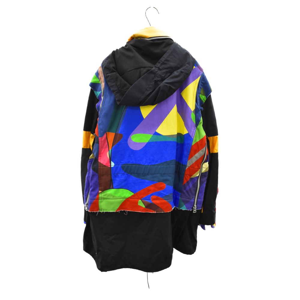 Sacai サカイ 21AW ×KAWS 2 Way Blouson jacket×カウズコラボ ロゴ総柄マウンテンジャケット 21-02561M マルチ