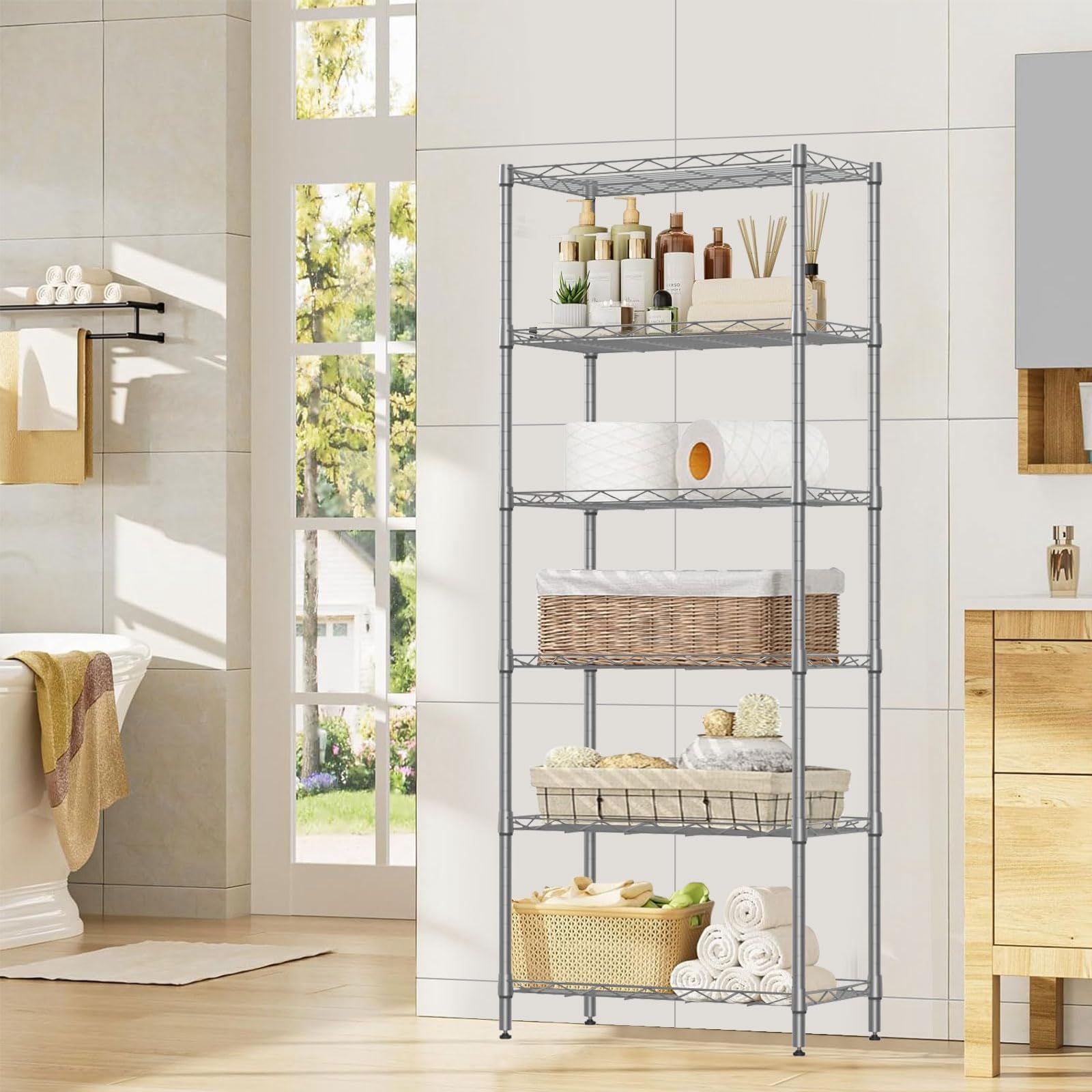 スチールラック 4段 シルバー 幅175cm