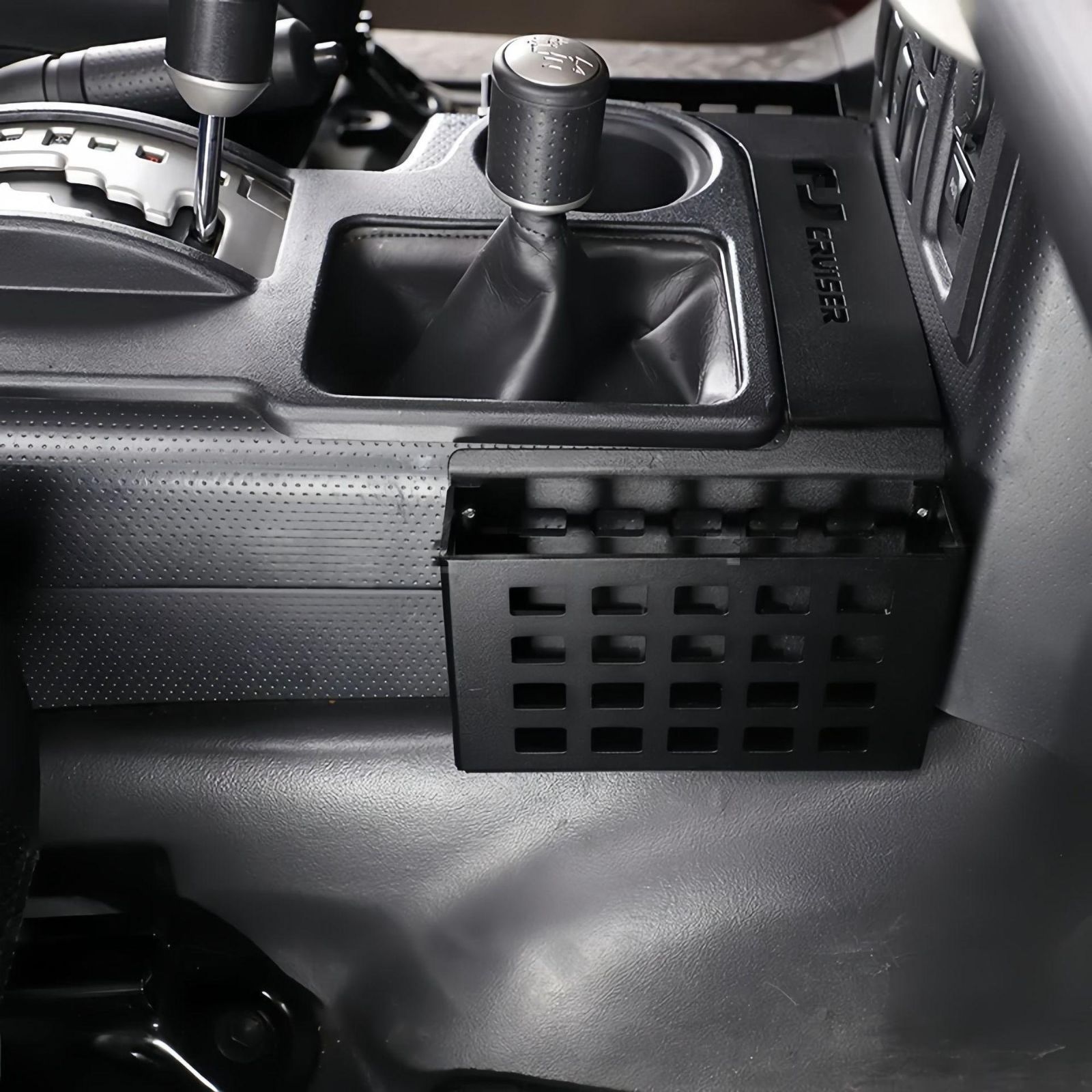 トヨタ FJクルーザー 中控排挡横収納バスケット CNCアルミ製 置物ボックス 小物入れ