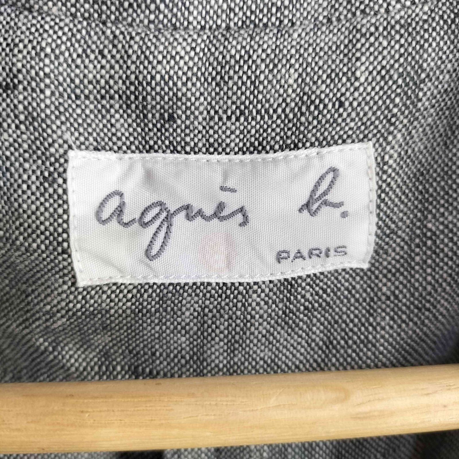 agnes b. アニエスベー　リネンロングコート　麻100% グレー　L アニエスベー agnes b. リネンロングコート レディース FR：40