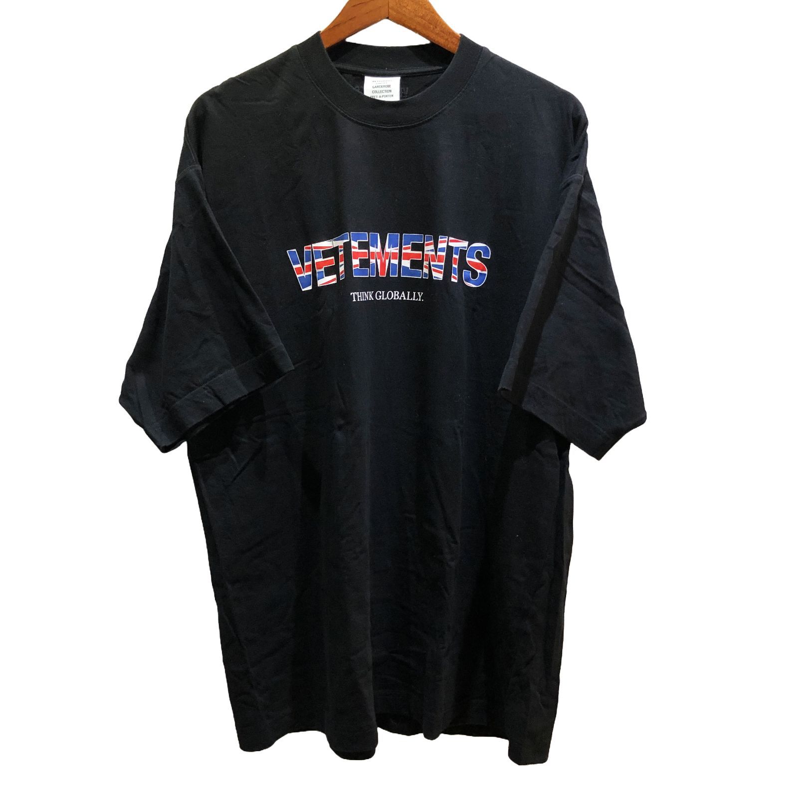 VETEMENTS ヴェトモン 21AW GLOBAL EDITION AMERICA LOGO TEE BLACK 