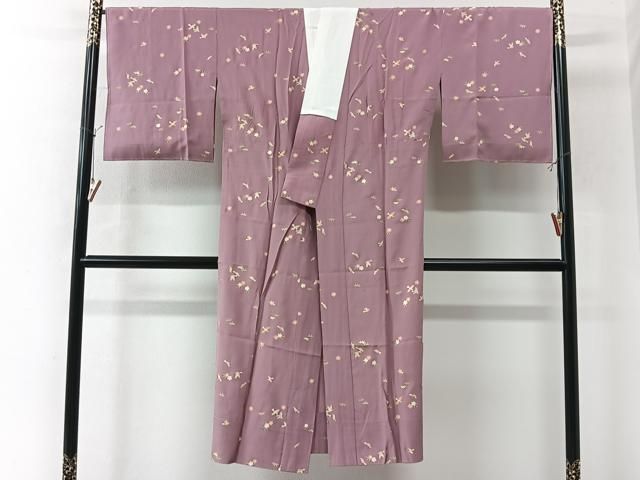 平和屋着物□上質な長襦袢 無双仕立て 草花文 三越扱い 正絹 逸品