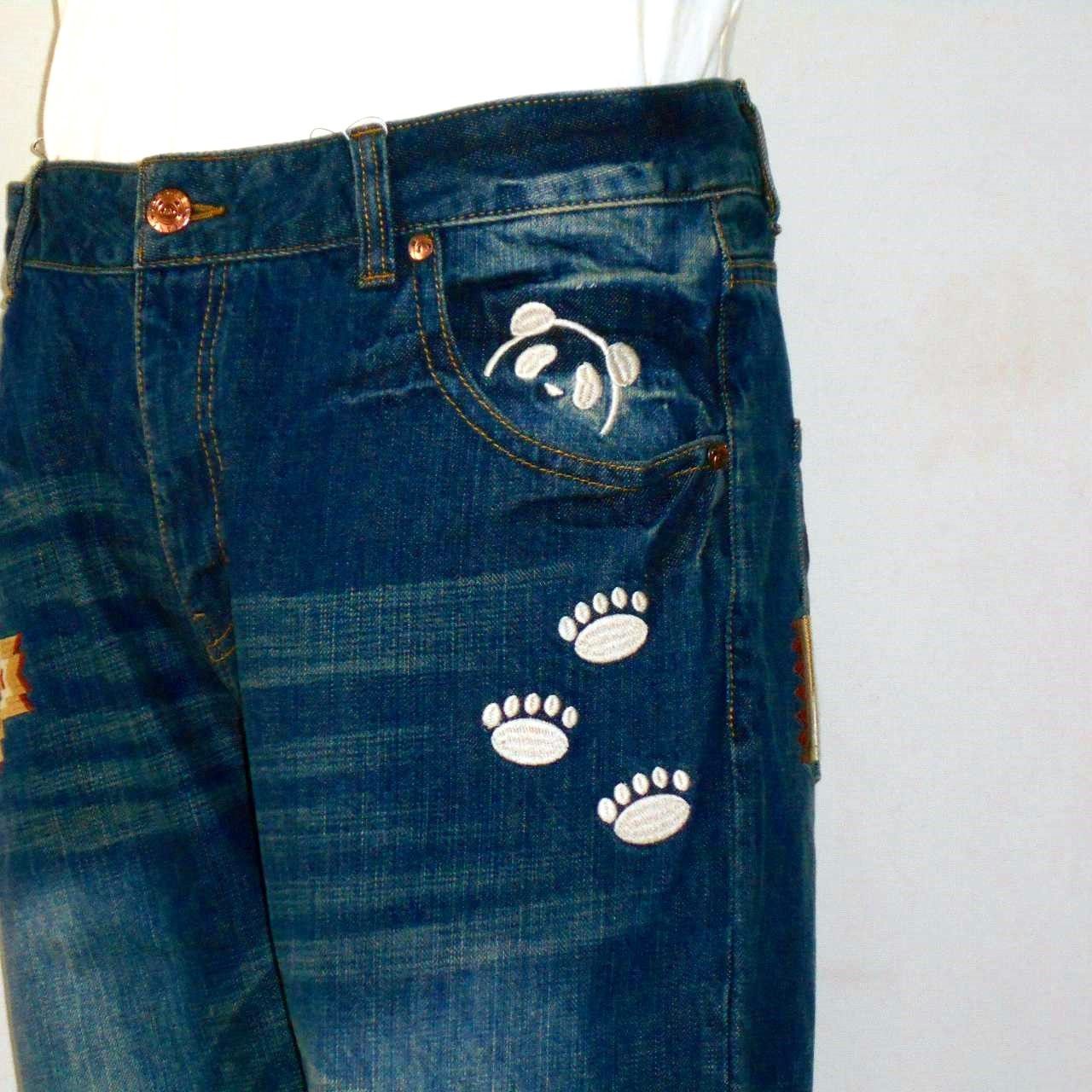 パンディエスタ 刺繍デニムパンツ 32 34 36 インチ Denim pants with