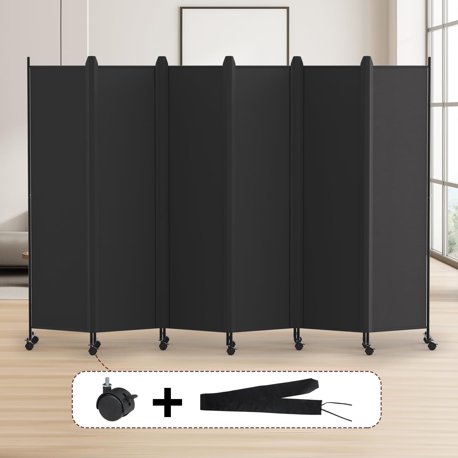 Kokorona パーテーション 間仕切り6連 キャスター付き 181 329