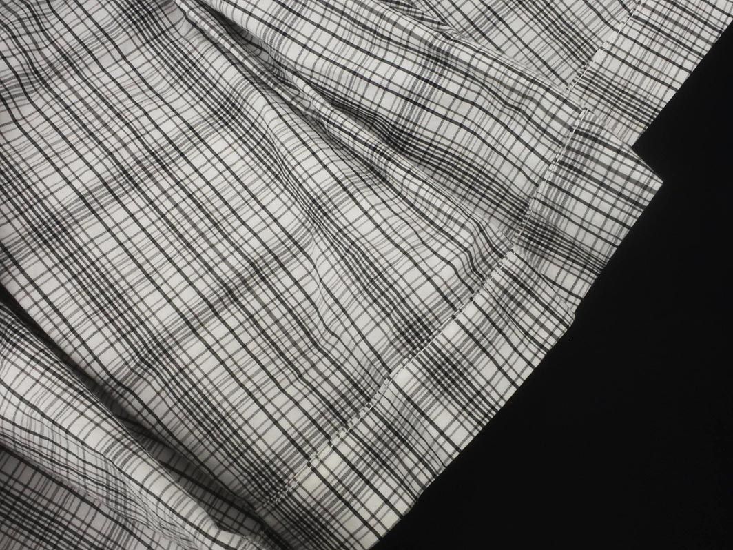 Diagram ダイアグラム チェック ロング コート size36 白ｘ黒 ◎レディース