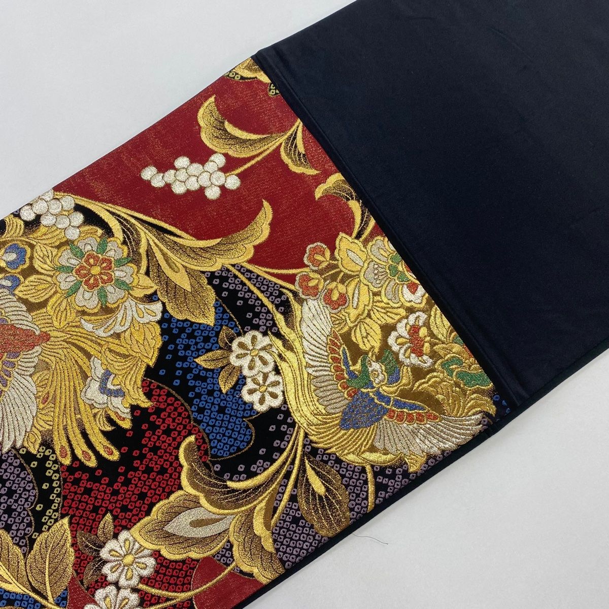 平和屋着物◎六通柄袋帯 唐織 草花文 金銀糸 正絹 逸品