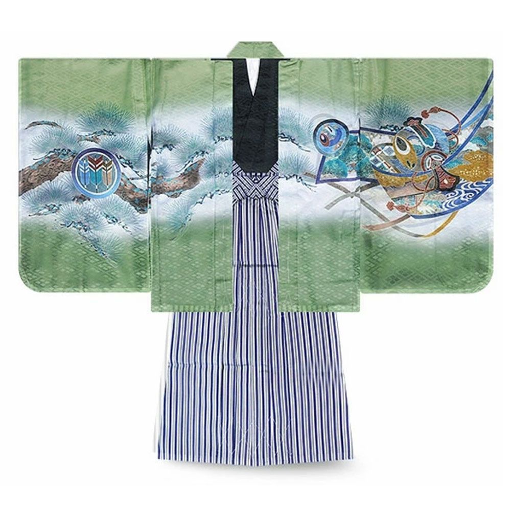 5歳男児 着物 羽織袴 アンサンブル 豪華13点フルセット NISHIORI 【10%OFFクーポン配布中】男児 着物 羽織 袴 豪華14点