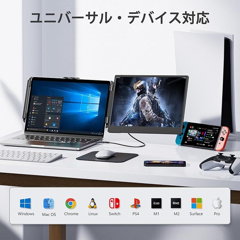 在庫限り】Laptomo S1 デュアルモニター 14インチ IPS ポータブル