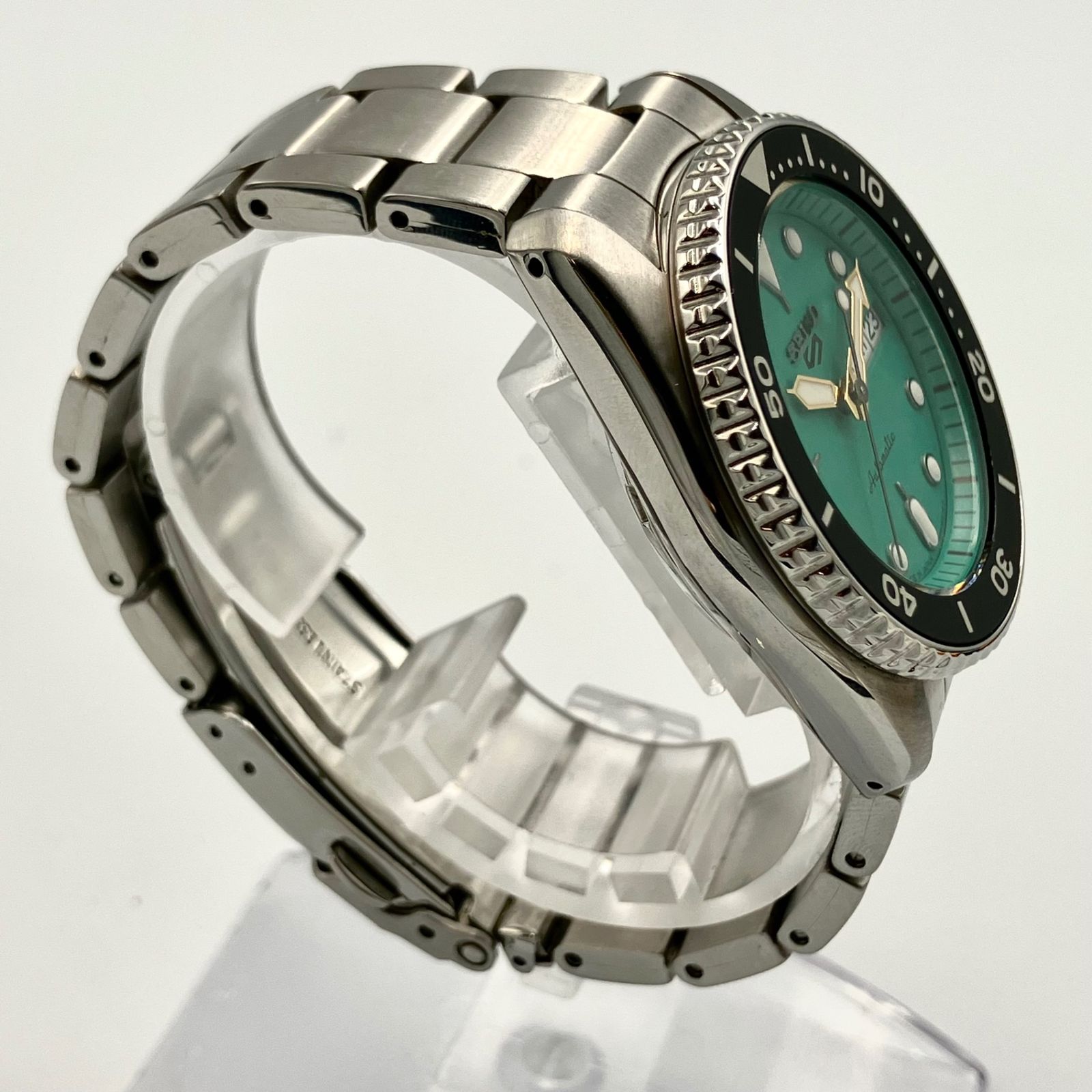 SEIKO セイコー 4R36-14B0 自動巻き 稼働品 メンズ 腕時計 グリーン W07072CDPU